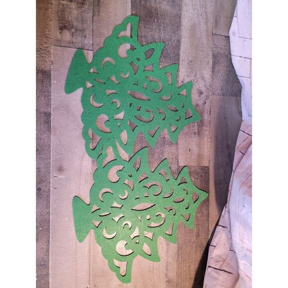 Green xmas tree felt decor set table - Picture 5 of 5